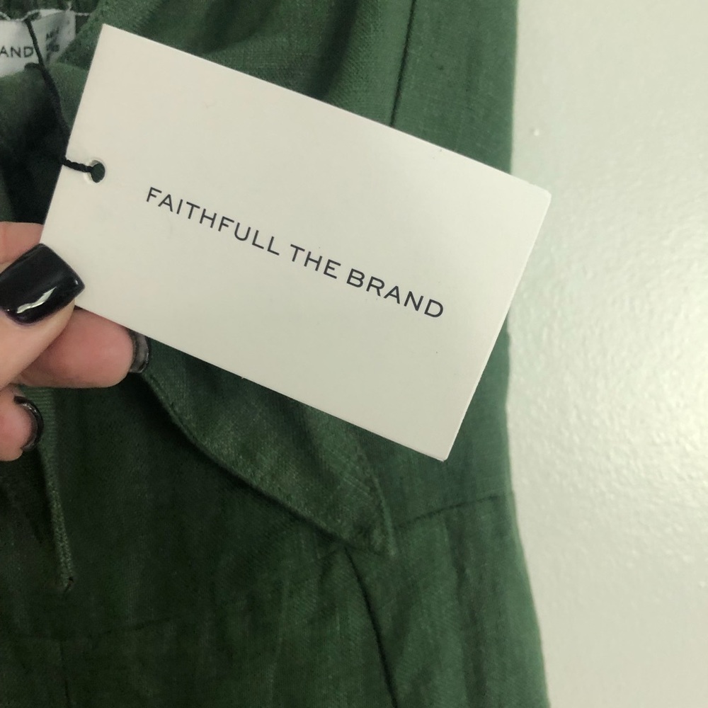 FAITHFULL THE BRAND. Green linen jumpsuit. NWT.